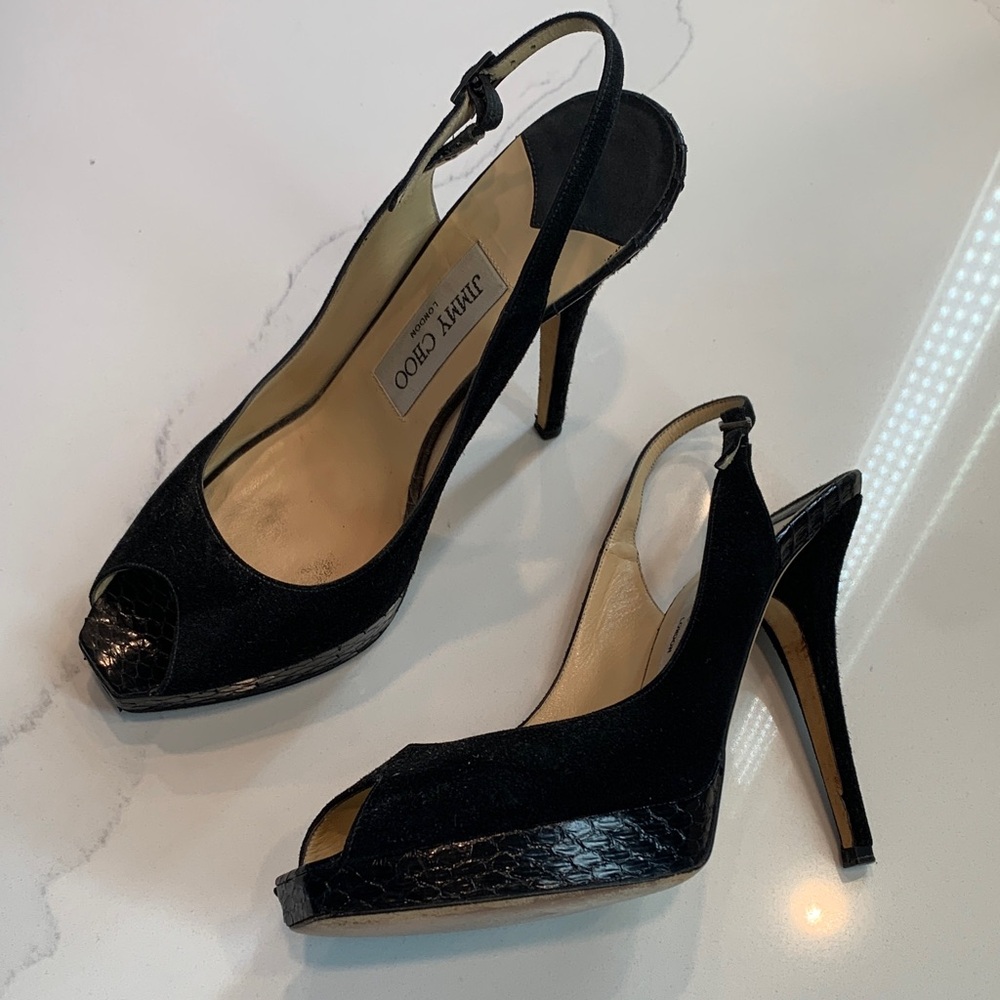 Jimmy Choo Black Slingback Heels